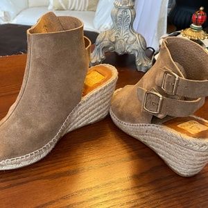 KANNA Taupe brown espadrille wedge sandal- sz37